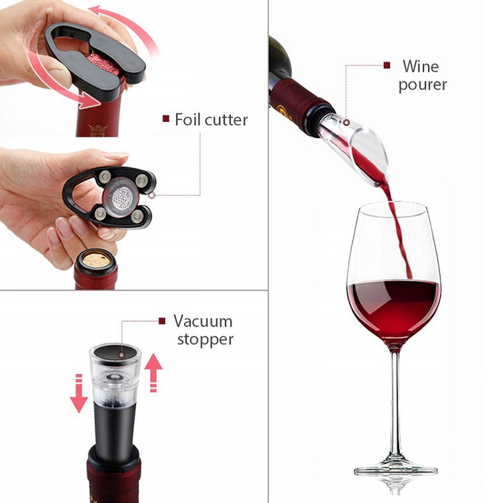 4-in-1 USB Rechargeable Cordless Wine Bottle Opener_8