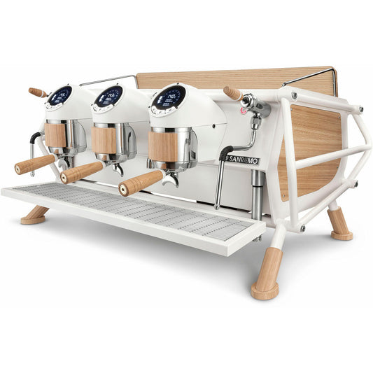 White Cafe Racer Espresso Machine