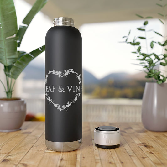 Leaf and Vine Soundwave Copper Vacuum Audio Travel Bottle 22oz